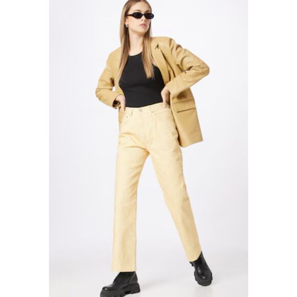 Ragged Priest Jeans Womens 26 Straight Leg Solar Geometric Abstract Festival S15 - Picture 1 of 11